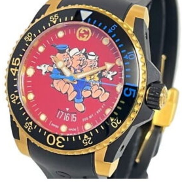 Gucci Watch "Limited Edition" Disney "Three Little Pigs", Swiss Made, YA136325 - Picture 2 of 6